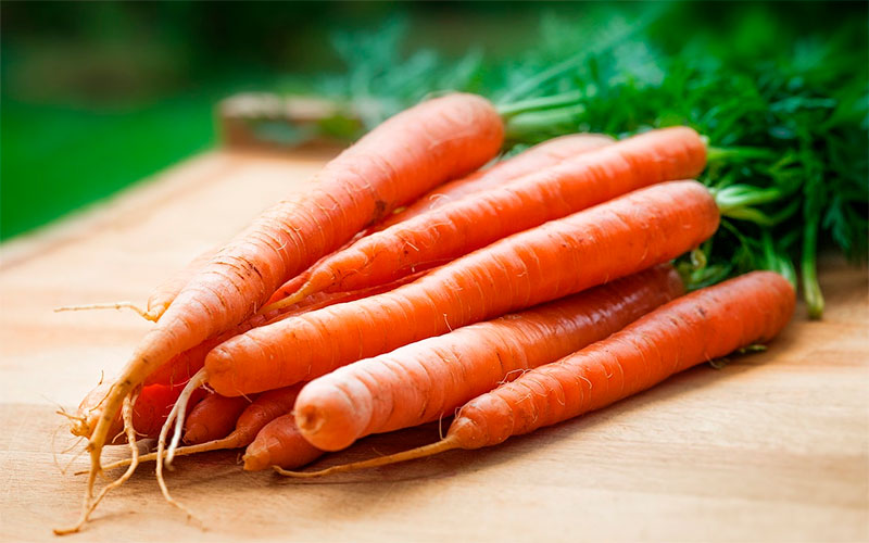Carrots on a worktop