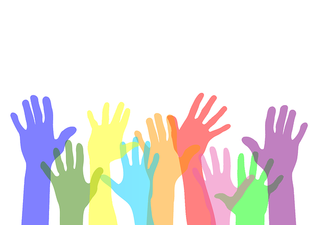 Drawing of coloured hands