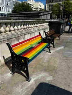 Rainbow chat bench