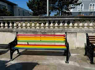Rainbow chat bench